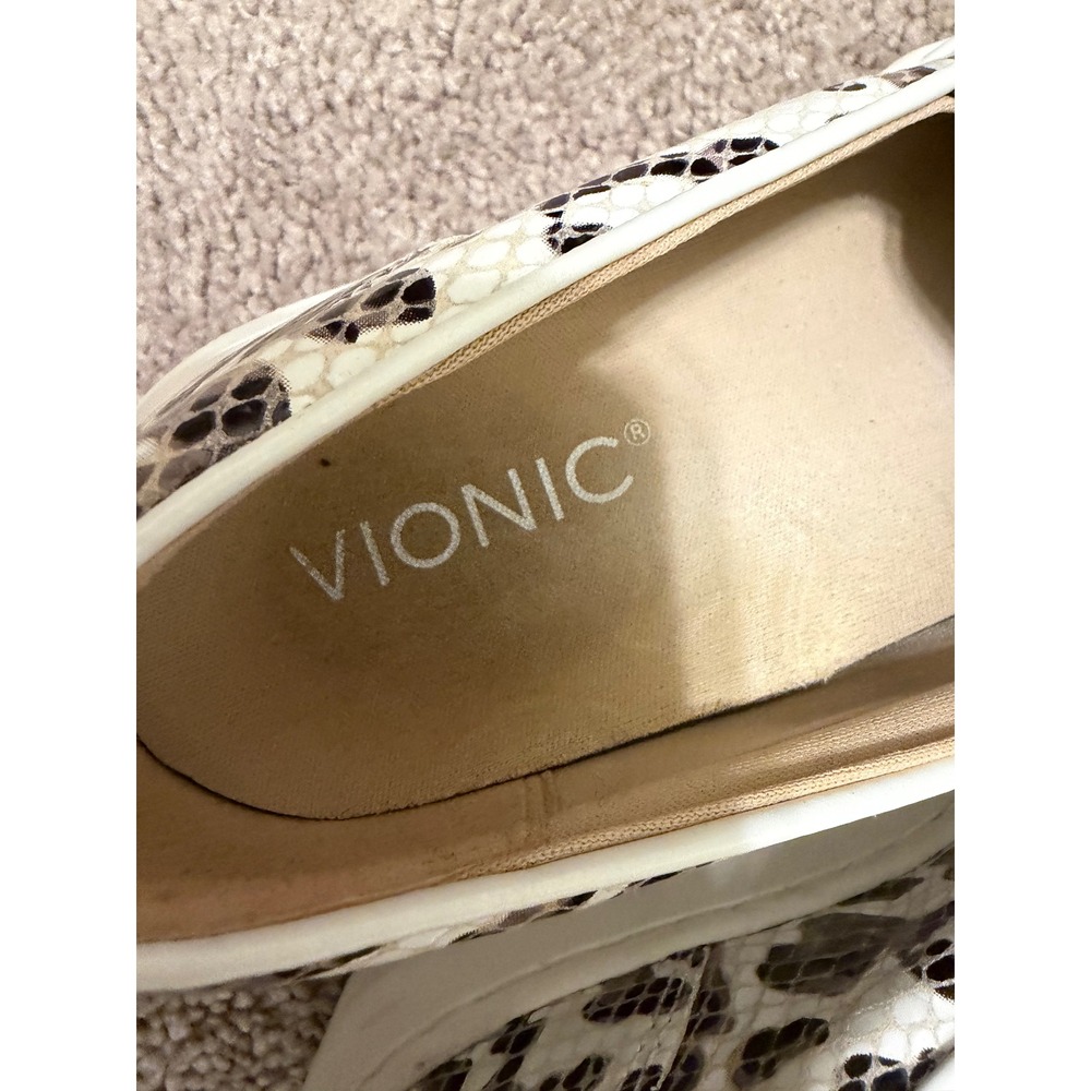 Vionic Dinora Leopard Print Snakeskin Embossed Slip On Platform Sneakers 7 - Picture 5 of 8
